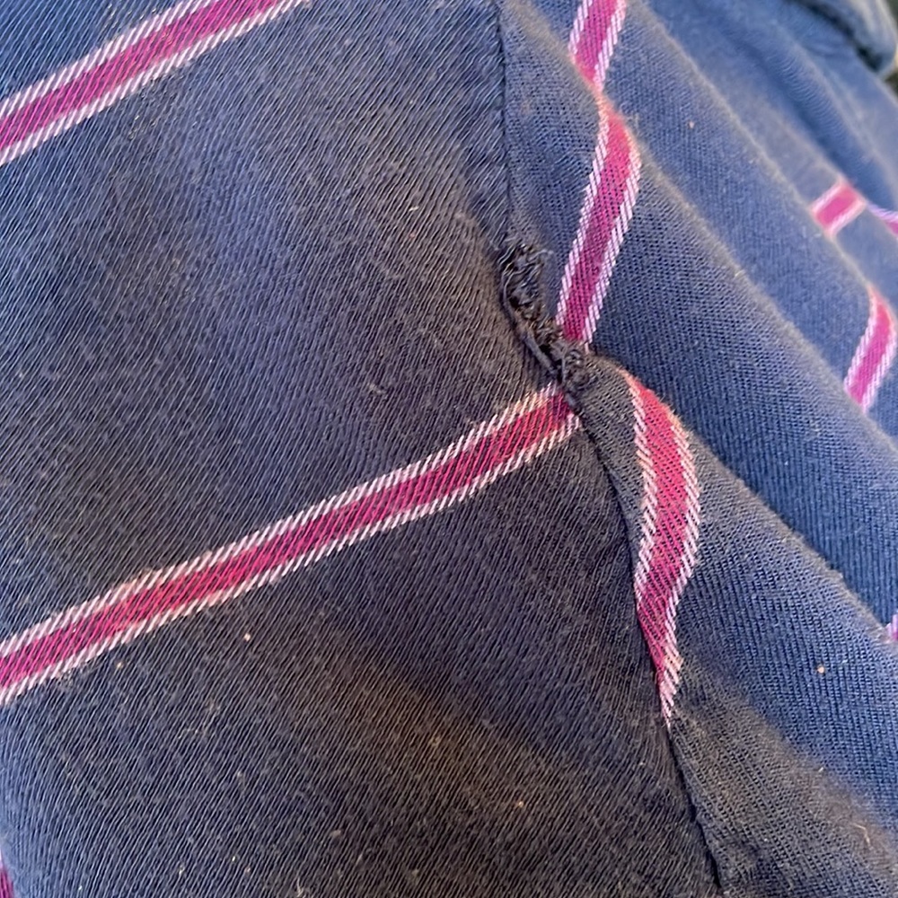 A New Day blue and purple vertical striped button up XL - Picture 6 of 6